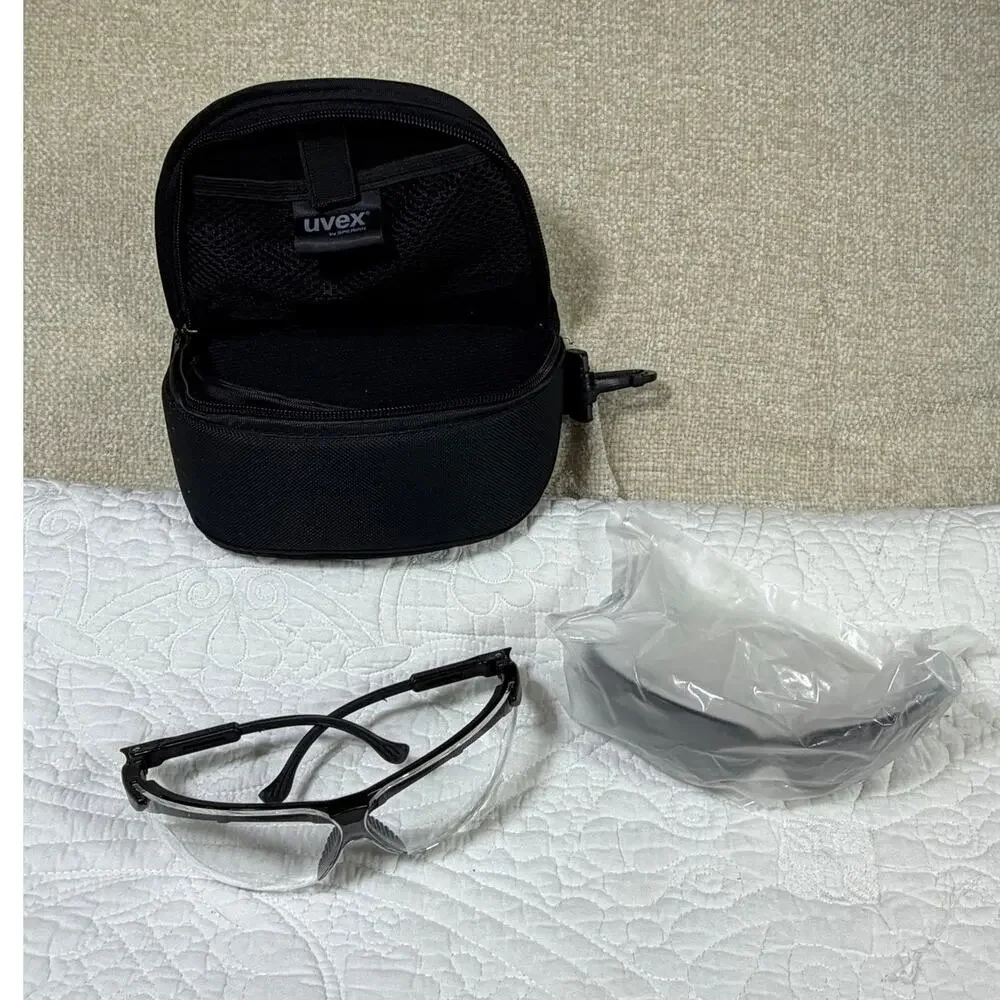UVEX by Sperian Unisex Clear Black Safety Glasses Eyewear Case Sunglasses Set